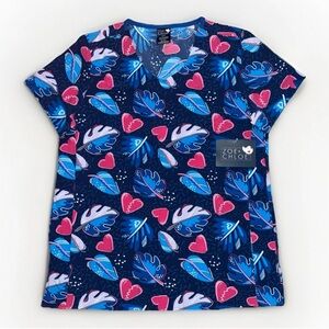 Women's Blue and Pink Patterned Tee